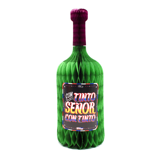 Adorno 18 a la chilena botella de vino 24x67 cm