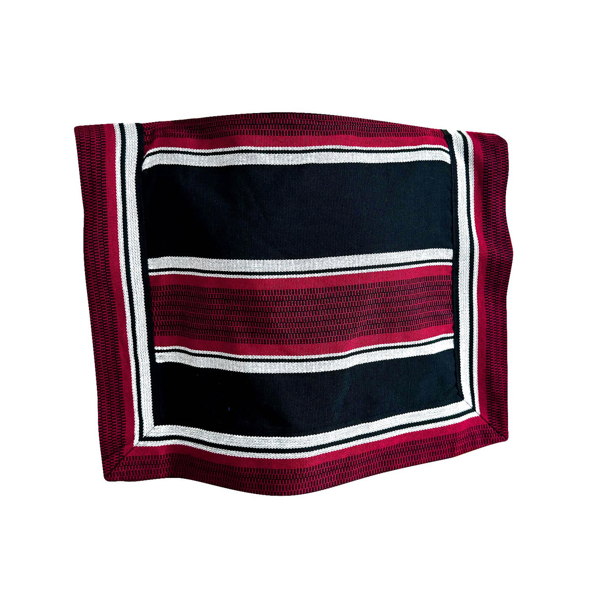 Manta de huaso 45x70 cm negro con rojo