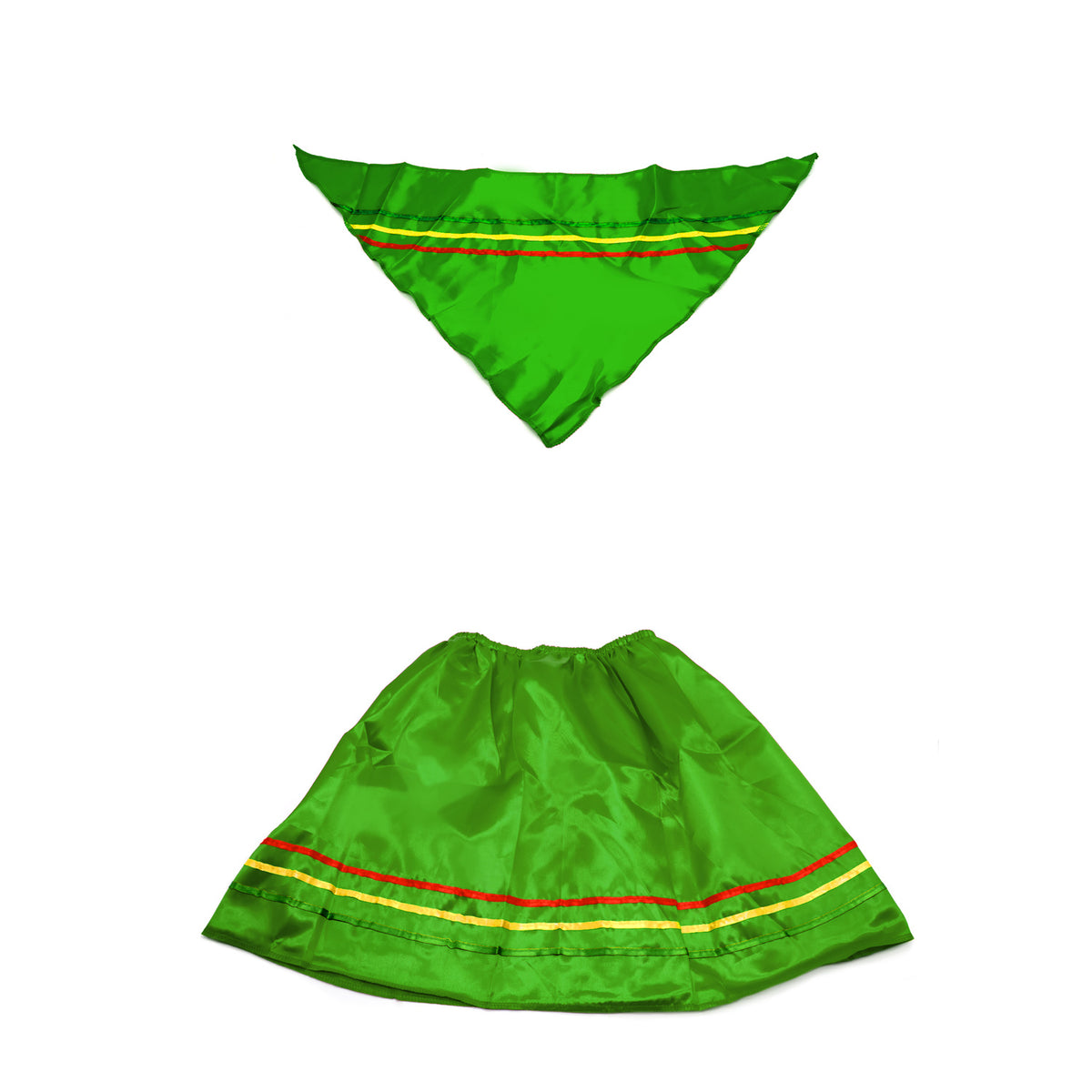 Traje nortino mujer verde 7-9 anos