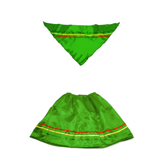 Traje nortino mujer verde 5-6 anos