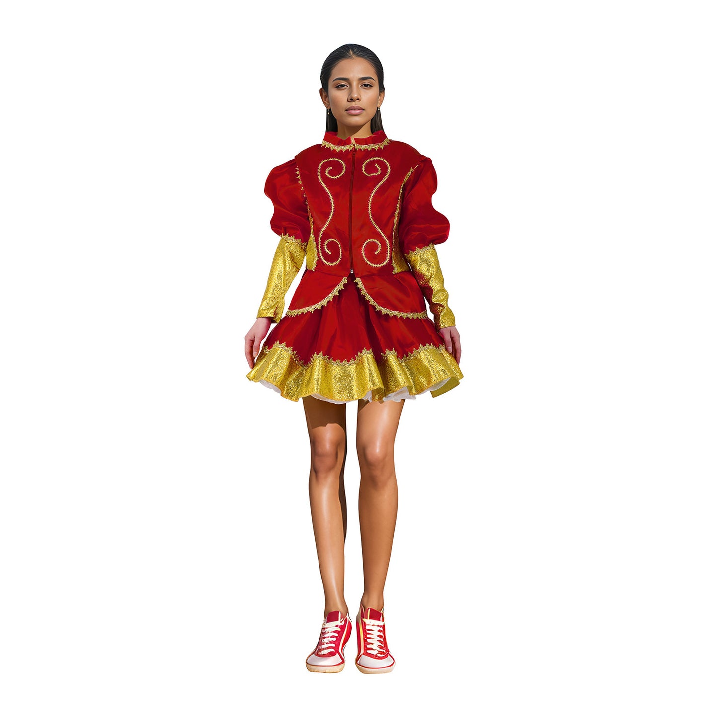 Traje de caporal mujer rojo talla S