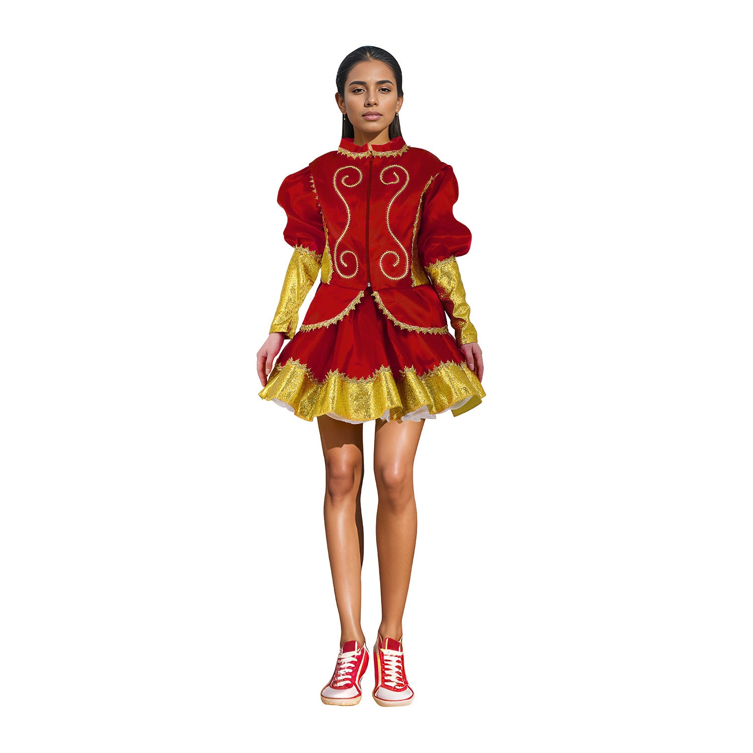 Traje de caporal mujer rojo talla L