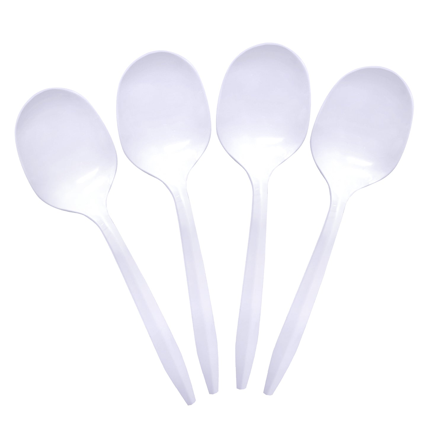 Cuchara plastica blanca, paquete de 100 unidades
