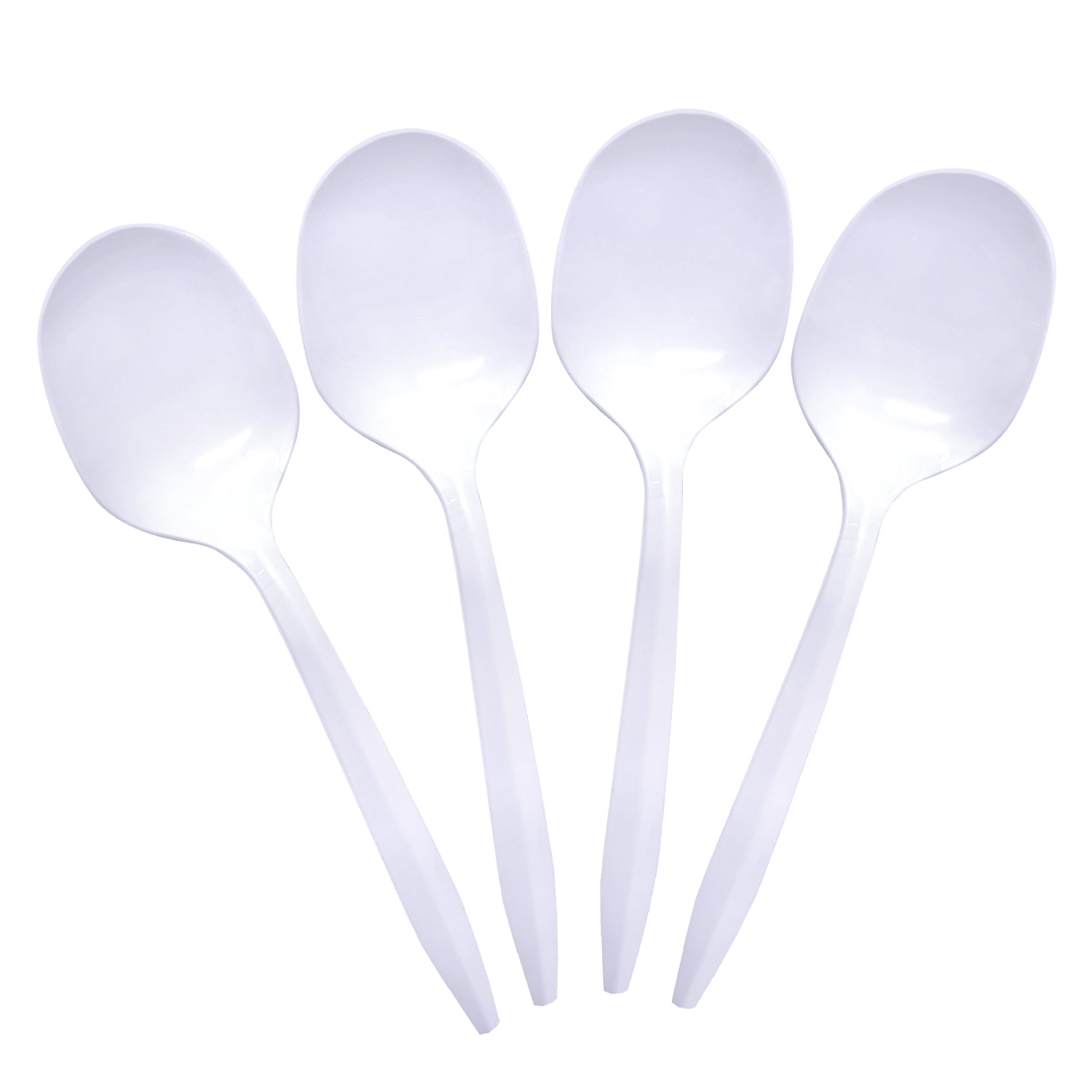 Cuchara plastica blanca, paquete de 100 unidades