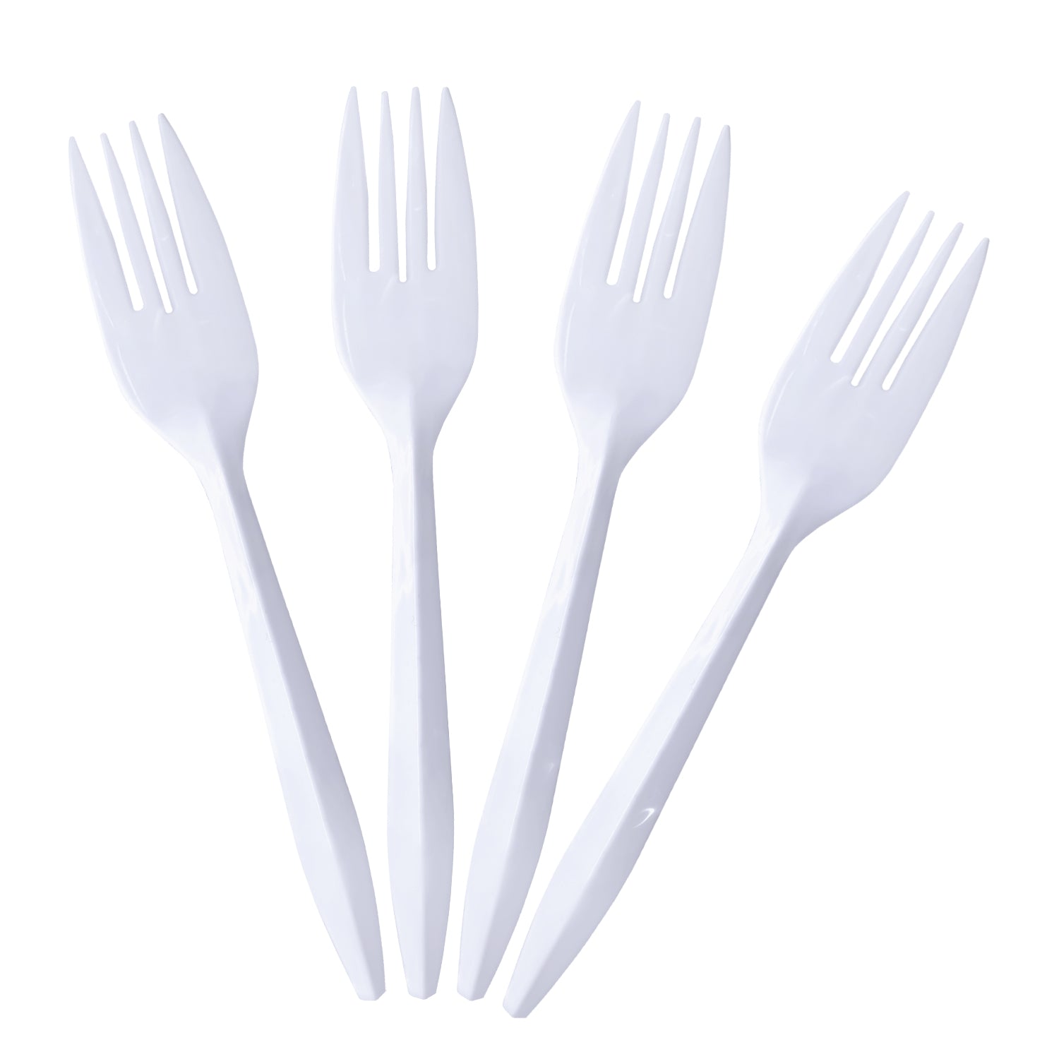 Tenedor plastico blanco, paquete de 100 unidades