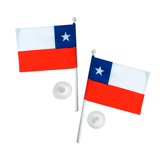 Chupete bandera de Chile 6x9 cm, paquete de 12 unidades