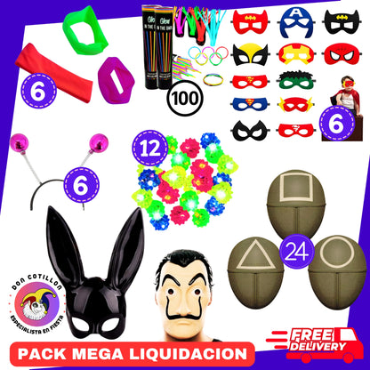 MEGA LIQUIDACION PACK 280 PRODUCTOS COTILLON