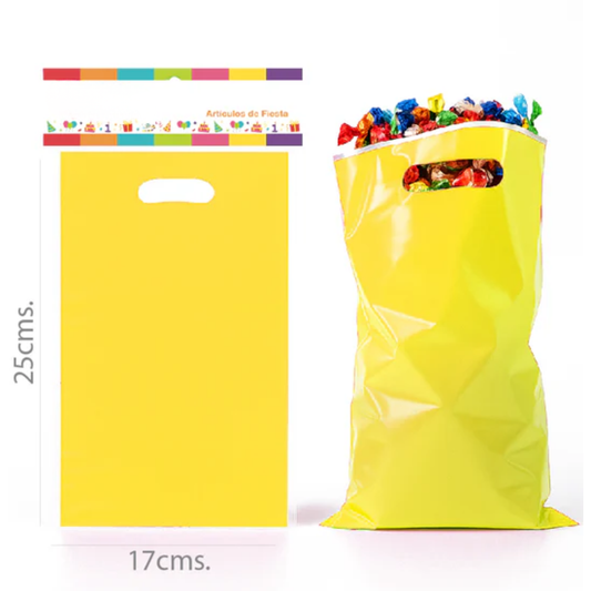 BOLSA DE DULCE PERLADA X10 AMARILLA