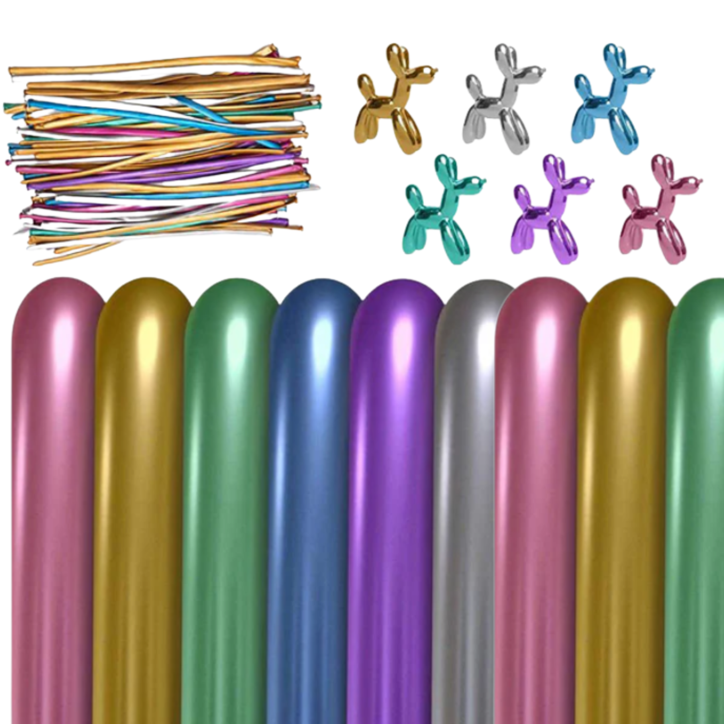 GLOBOS LARGOS CROMO X25 SURTIDO