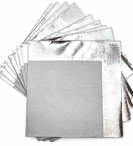 Servilleta Borde Metal PLATEADO X12