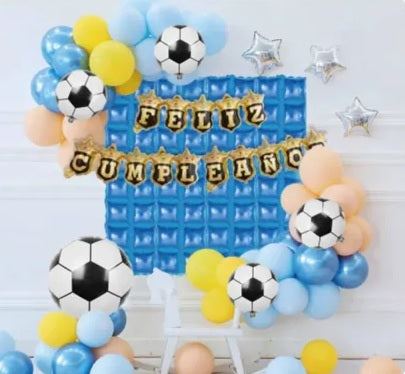 Set decoracion cumpleaños de futbol 47 piezas