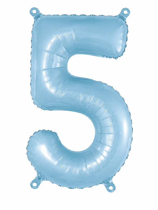 NUMERO DE GLOBO 5 CELESTE 32"