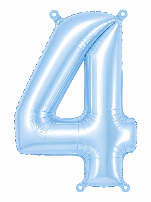 NUMERO DE GLOBO 4 CELESTE 32"