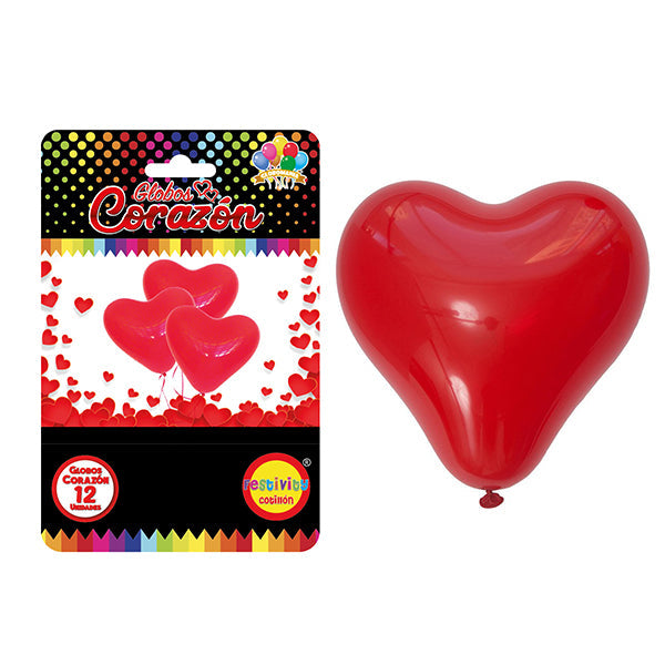 Globo De Corazón - 12 Unidades - Globos
