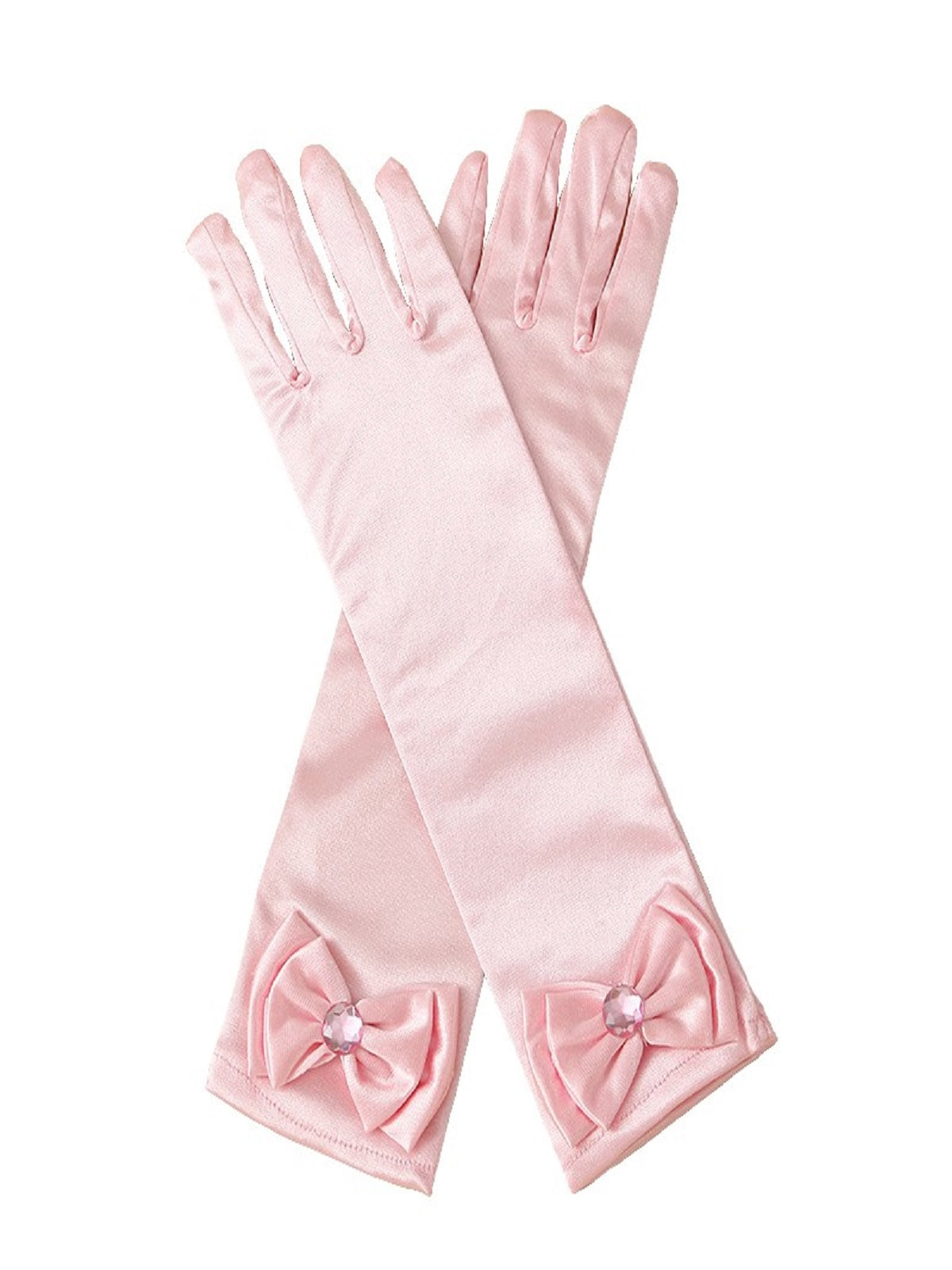 Guante Liso Elasticado 30 cm Rosado (par) - Don Cotillón
