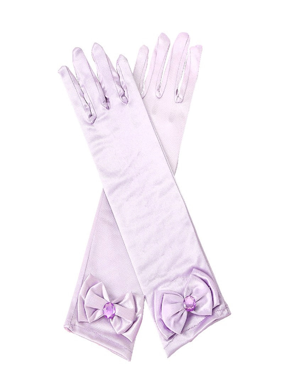 Guante Liso Elasticado 30 cm Lila (par) - Don Cotillón