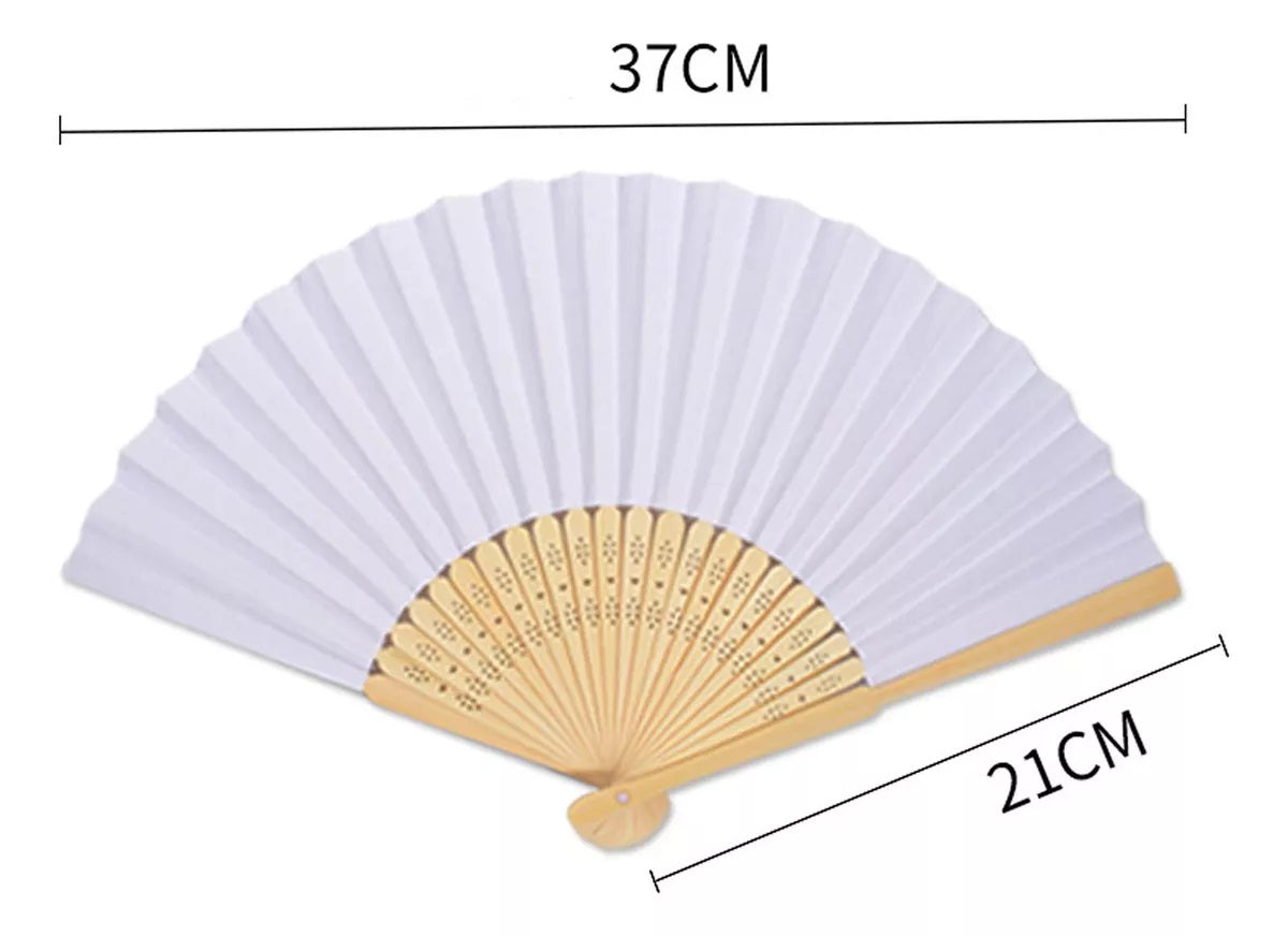 Abanico blanco madera