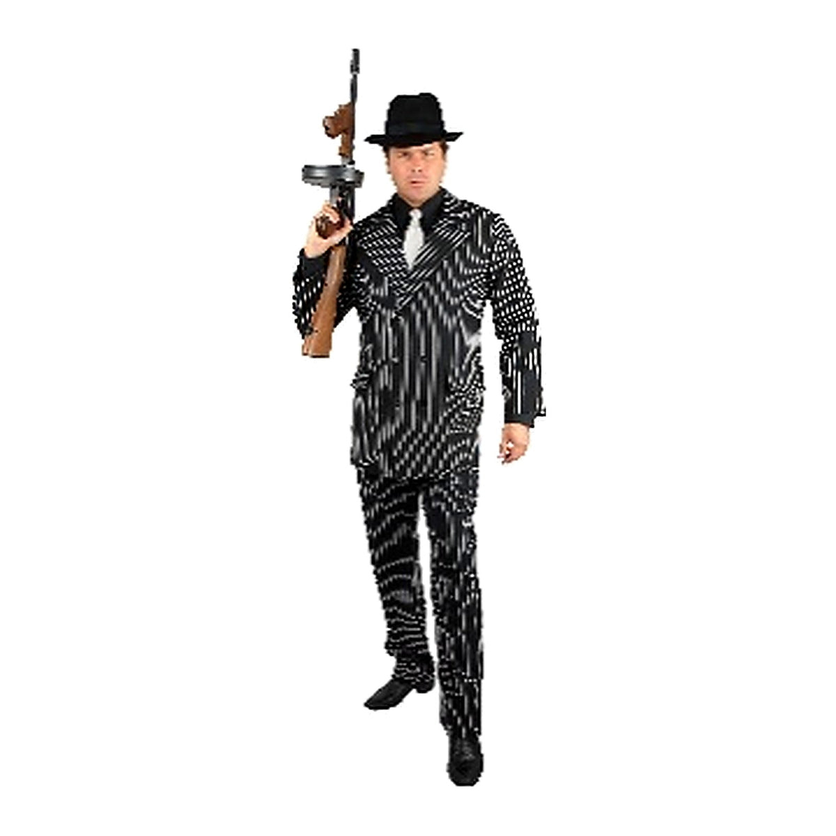 Disfraz Gánster Negro y Blanco Hombre · vista 2