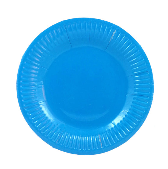 PLATO DE CARTON CELESTE X10