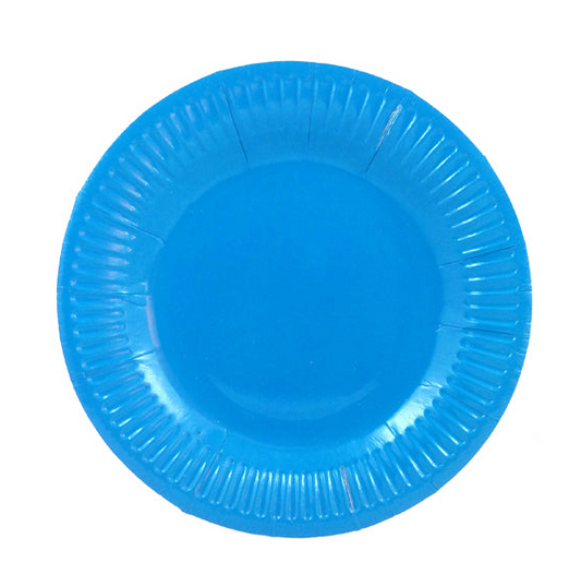 PLATO DE CARTON CELESTE X10