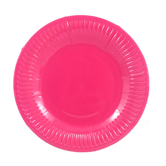 PLATOS DE CARTON FUCSIA X10