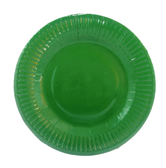 PLATO DE CARTON VERDE OSCURO X10