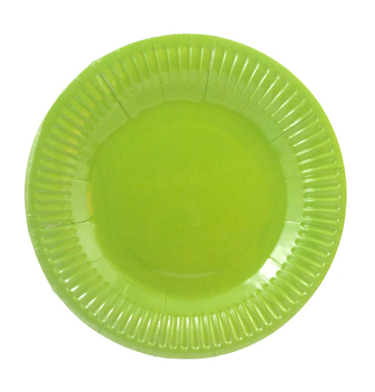 PLATO DE CARTON VERDE LIMA
