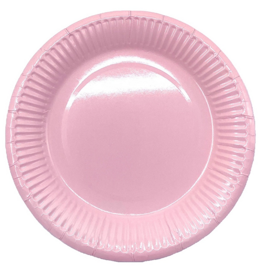 PLATO DE CARTON ROSADO PASTEL X10