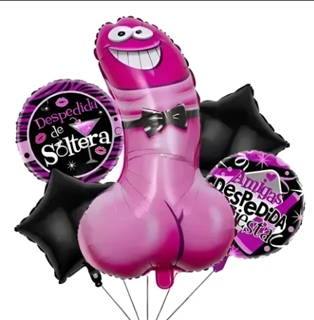 GLOBO MYLAR DE SOLTERA X5 PENE ROSA