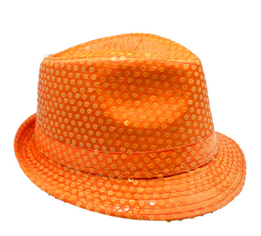 SOMBRERO GUAPO LENTEJUELA FLUOR NARANJA - Gorros y Sombreros