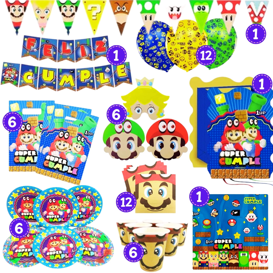 Pack Super Cumpleaños Mario