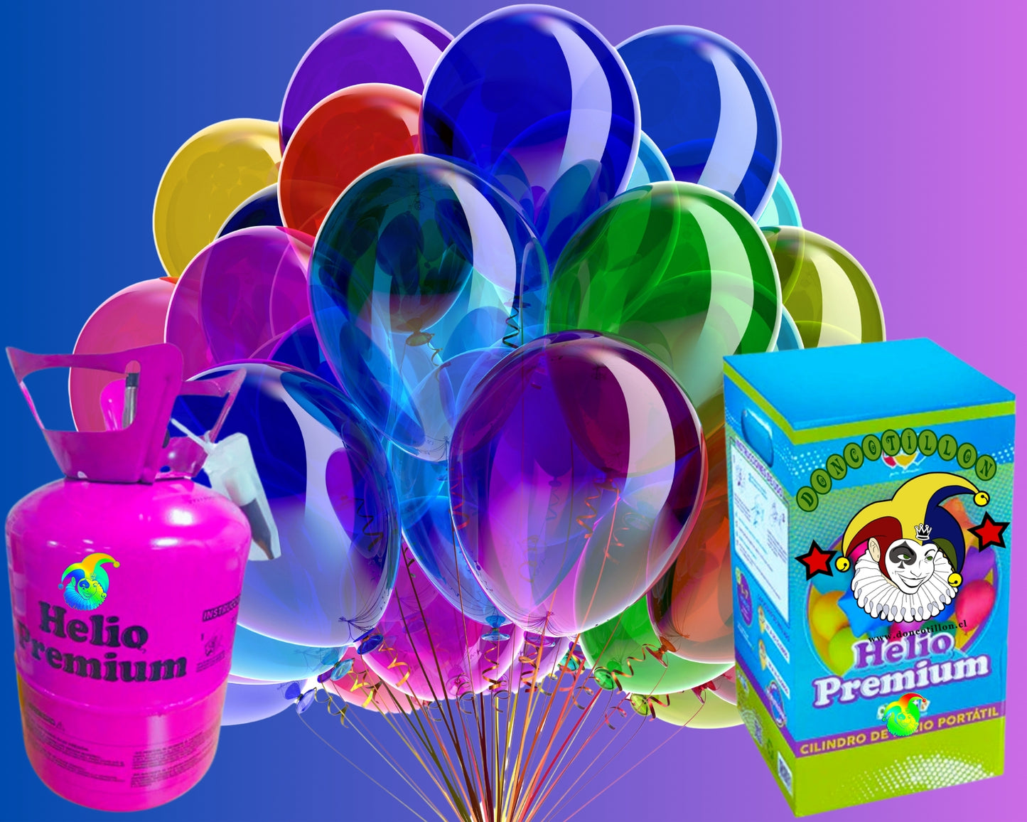 Helio Oferta para 60 globos flotando Pack 2 tanques