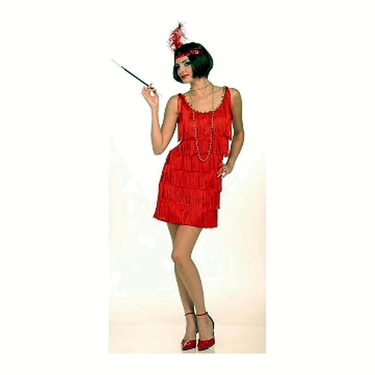 Disfraz Flapper Rojo Años 20 Mujer · vista 2