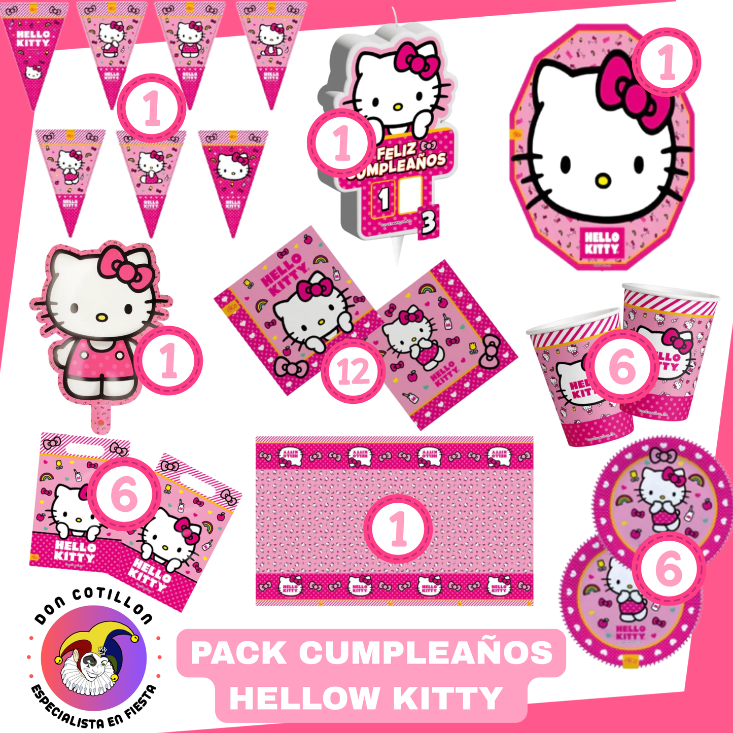 PACK DE CUMPLEAÑOS HELLOW KITTY