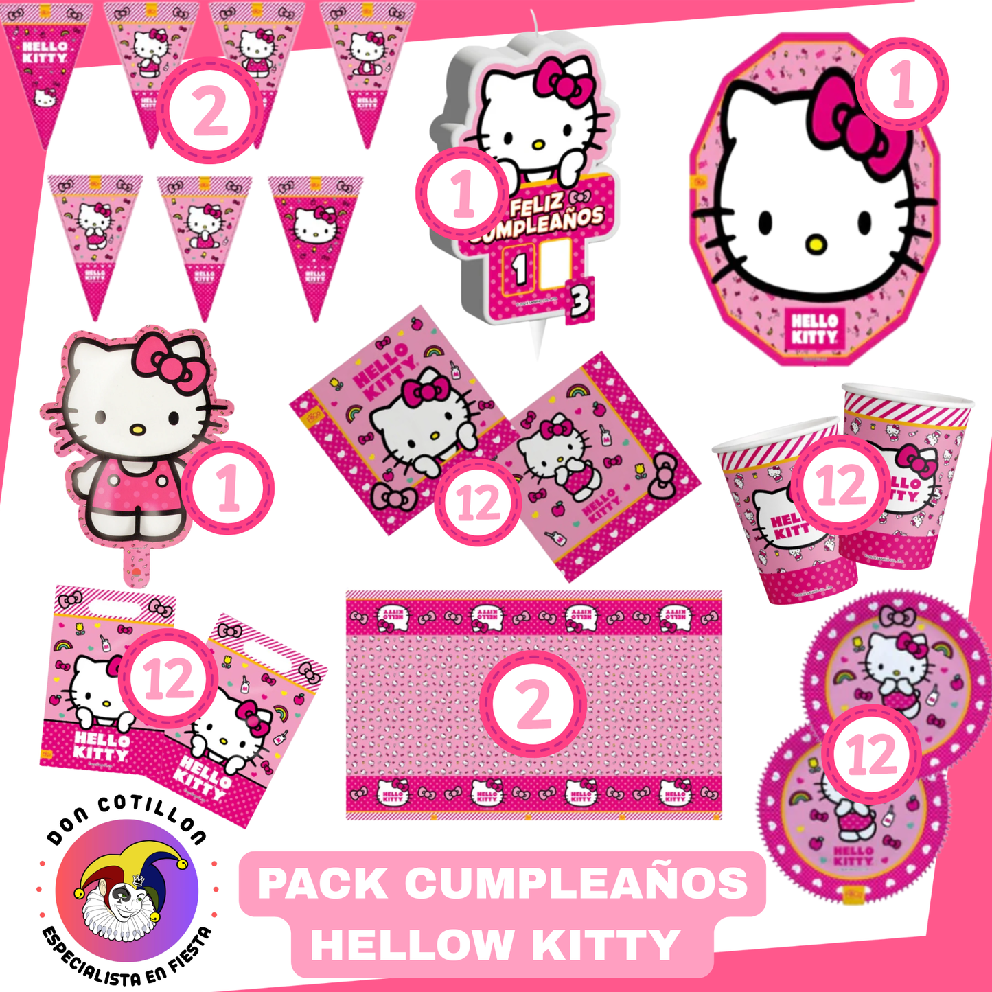 PACK DE CUMPLEAÑOS HELLOW KITTY