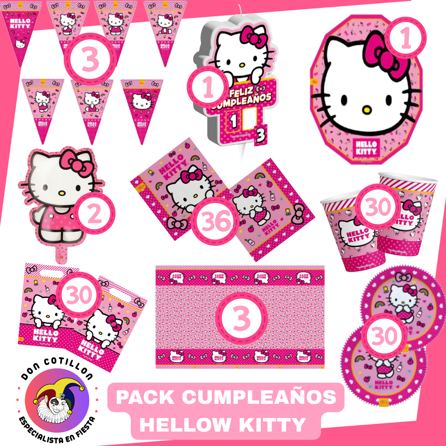 PACK DE CUMPLEAÑOS HELLOW KITTY