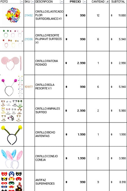 Pack 100 invitados flúor luminoso