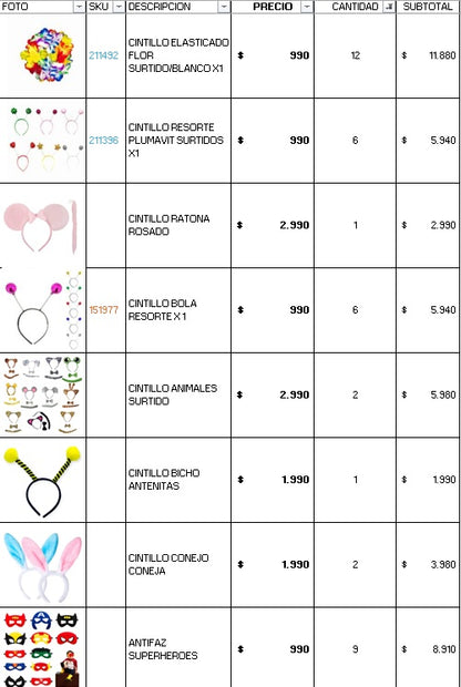 Pack 120 invitados flúor luminoso