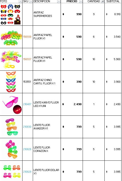 Pack 150 invitados flúor luminoso