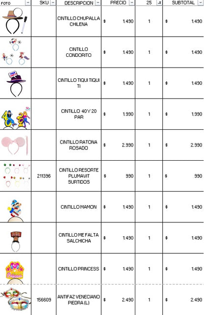 Pack cotillón 25 personas premium