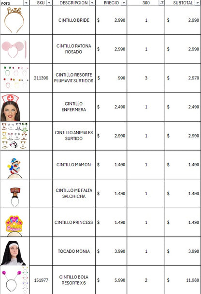 Pack cotillon premium 300 personas
