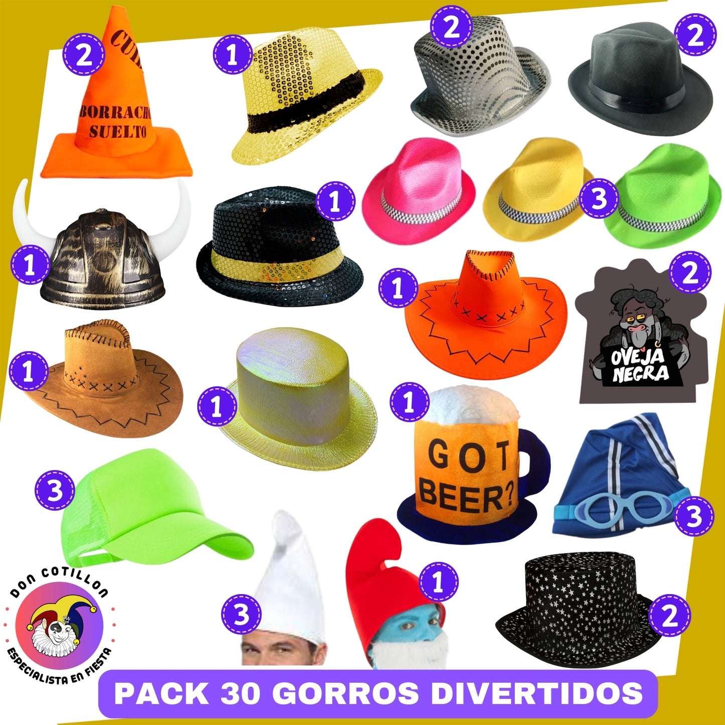 PACK 30 GORROS DE TELA PREMIUM -30% descuento!