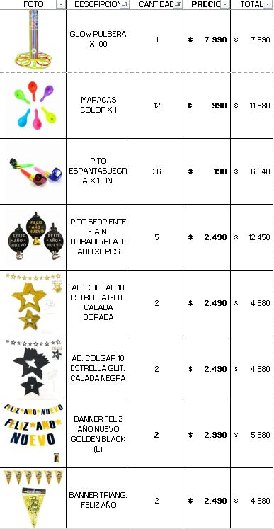 PACK AÑO NUEVO DON COTILLON PRO 400 INVITADOS