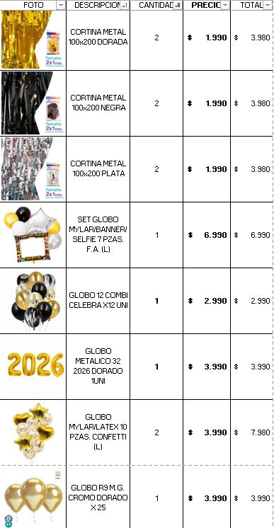 PACK AÑO NUEVO DON COTILLON PRO 400 INVITADOS