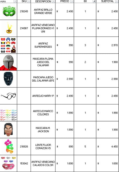 Pack cotillon premium 60 invitados