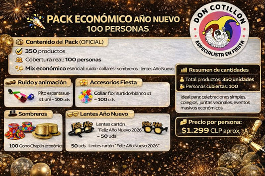 PACK ECONOMICO AÑO NUEVO 100 PERSONAS