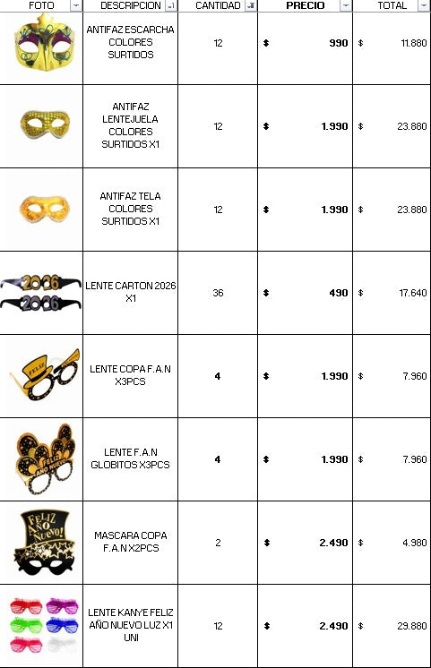 PACK DON COTILLON PRO AÑO NUEVO 100 PERSONAS