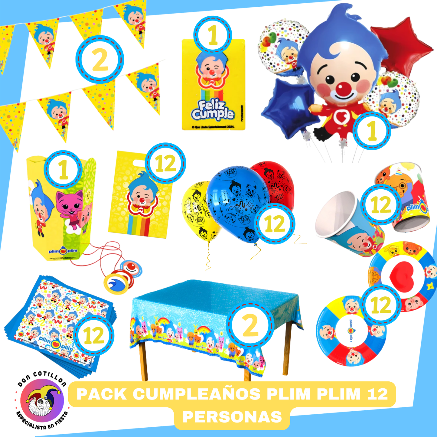 PACK CUMPLEAÑOS PLIM PLIM