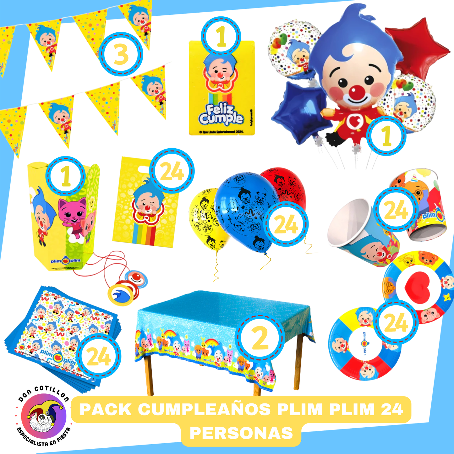 PACK CUMPLEAÑOS PLIM PLIM