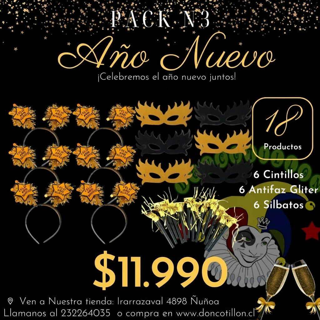 Pack N3 Año Nuevo 18 productos.